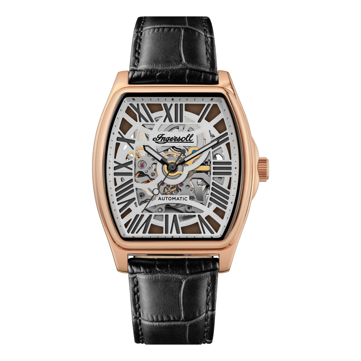 Ingersoll | California automatic rose gold 39mm dial black leather | I ...